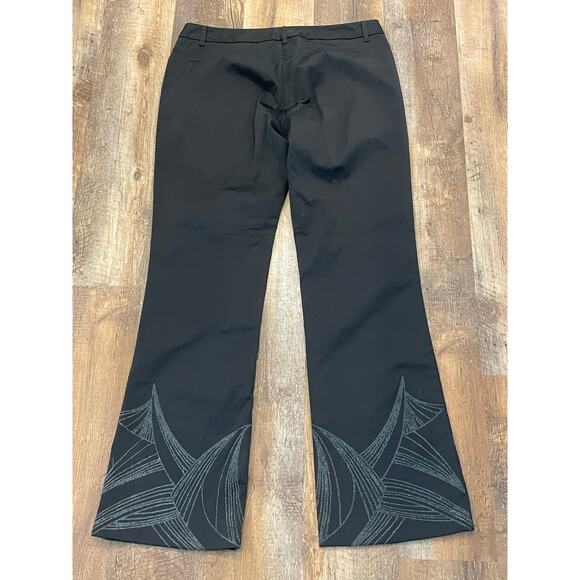 Express Black embellished flare leg dressy slacks/pants  9/10 - Picture 2 of 11